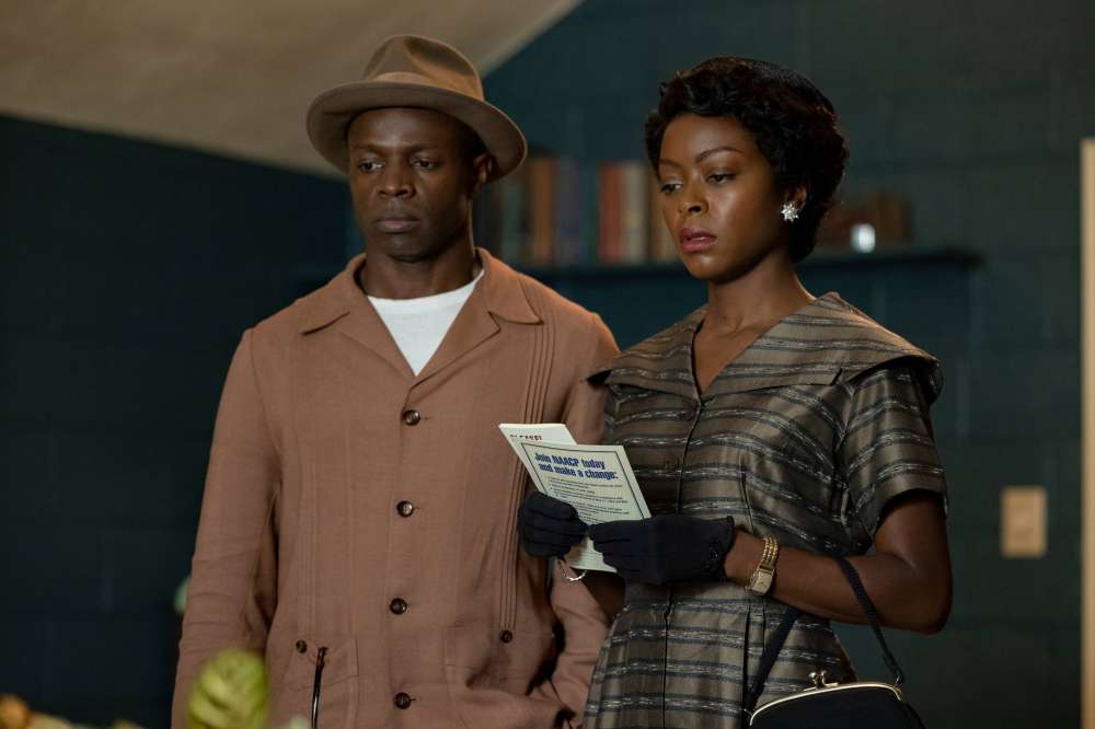 Sean Patrick Thomas (left) as Gene Mobley and Danielle Deadwyler (left) as Mamie Till Mobley in TILL, directed by Chinonye Chukwu, released by Orion Pictures.
Credit: Lynsey Weatherspoon / Orion ...